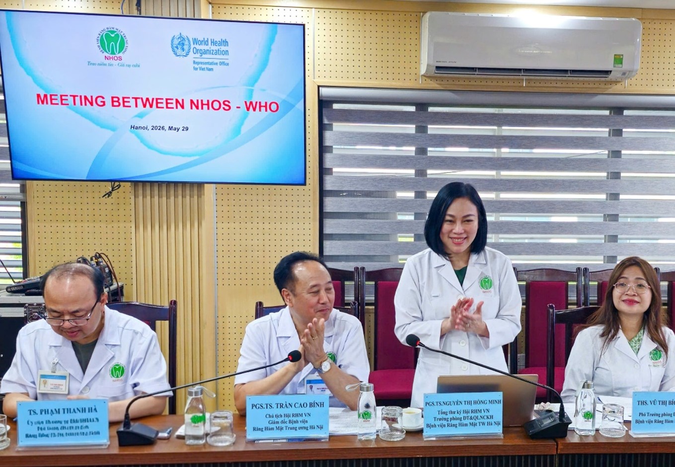PGS.TS. Nguyễn Thị Hồng Minh, Tổng Thư ký Hội Răng Hàm Mặt Việt Nam, Trưởng phòng Đào tạo và Quản lý Nghiên cứu khoa học phát biểu